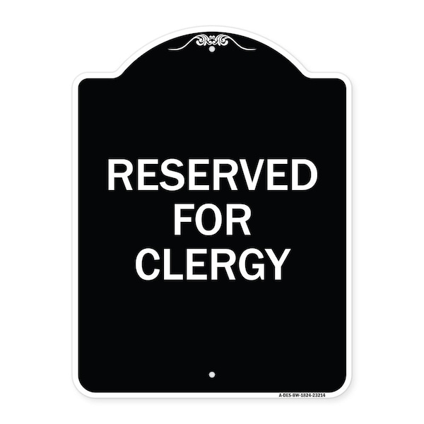 Signmission Reserved for Clergy Heavy-Gauge Aluminum Architectural Sign, 24" x 18", BW-1824-23214 A-DES-BW-1824-23214 - main